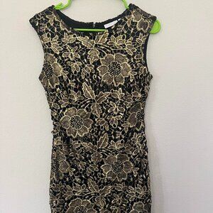 New York & Company Gold and Black Beautiful Party dress Size 2